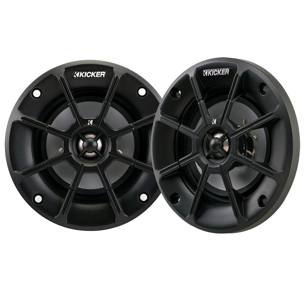 KICKER PS4 4 Powersports WeatherProof Coaxial Speakers 4Ohm Black 40PS44