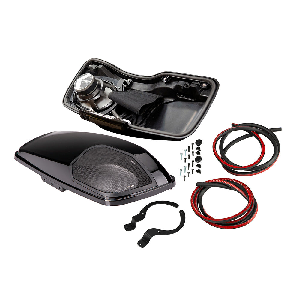 KICKER Harley Davidson Bag Lid Pair w6x9 Speakers Harness fHarley Davidson 2014Present Models Vivid Black 46HDBL69VB