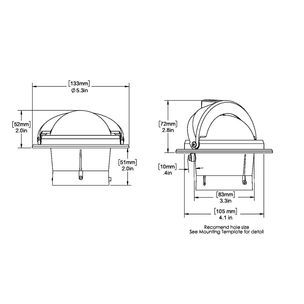 Ritchie F82 Voyager Compass Flush Mount Black F82