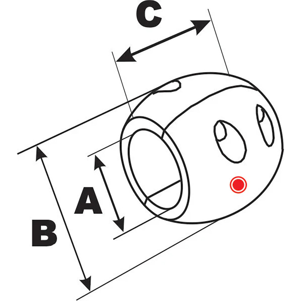 Performance Metals 2 Streamlined Shaft Anode Aluminum C2000A