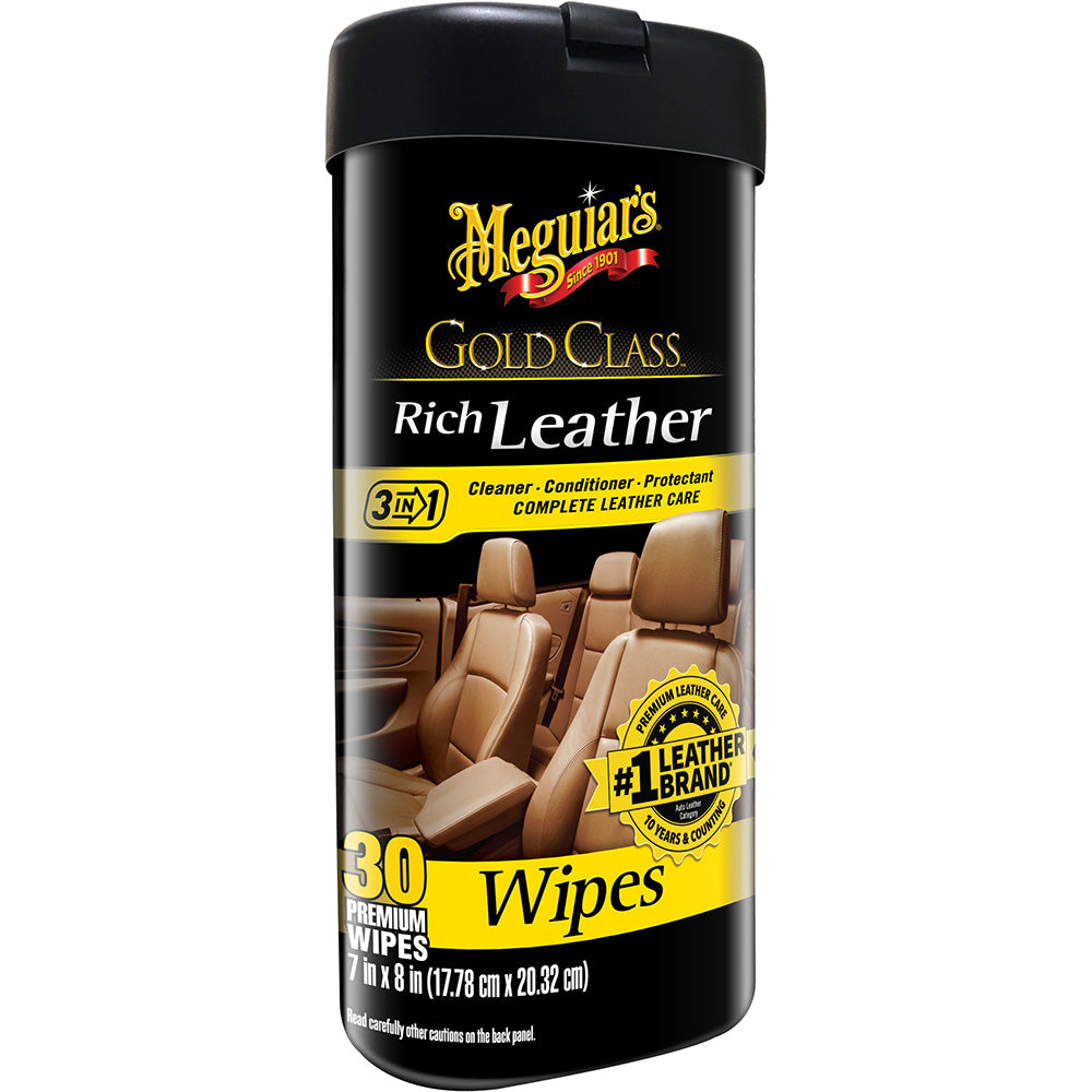 Meguiars Gold Class Rich Leather Cleaner Conditioner Wipes G10900