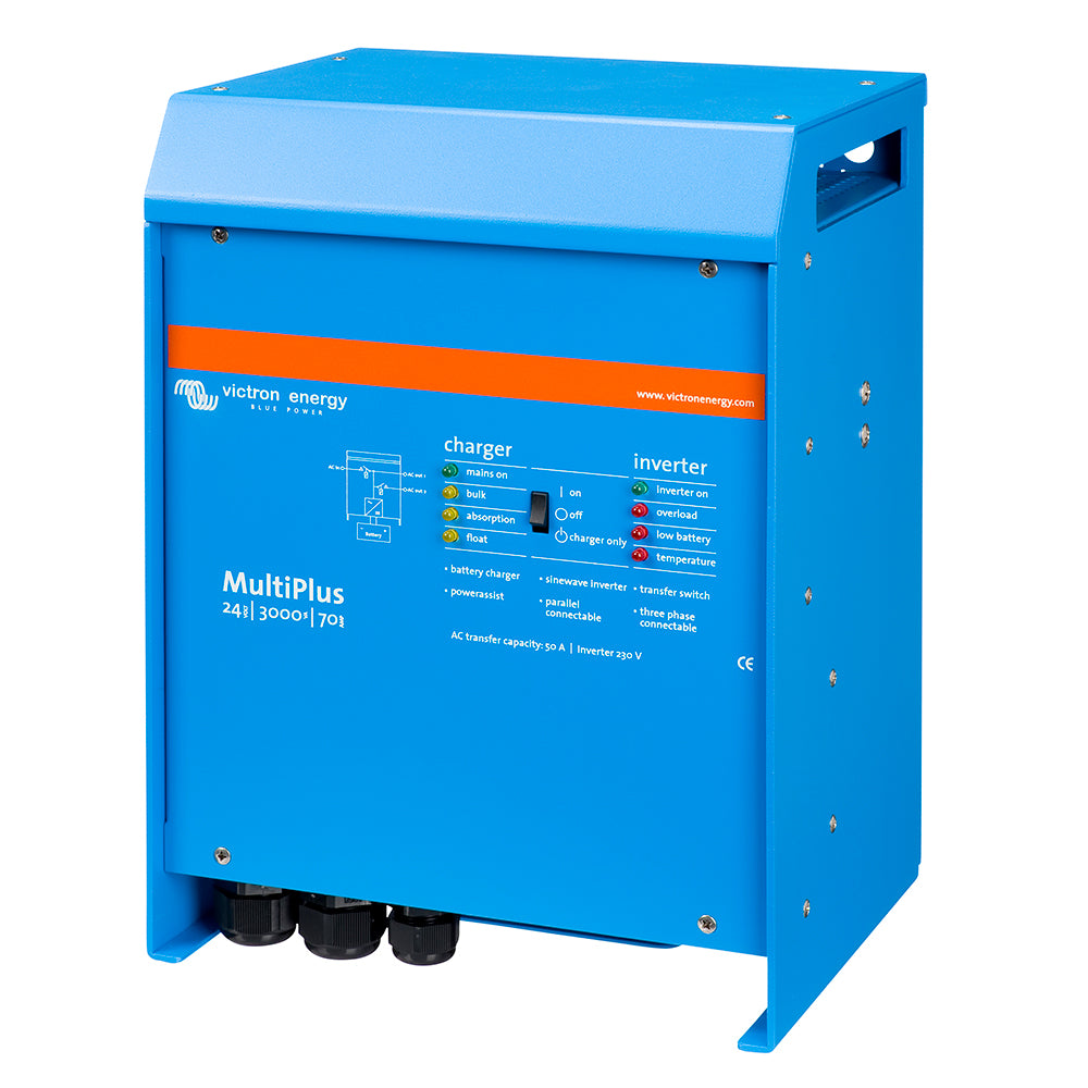 Victron Multiplus InverterCharger 24VDC 3000VA 120VAC w 70AMP Charger 50AMP Transfer Switch UL Approved PMP242301102