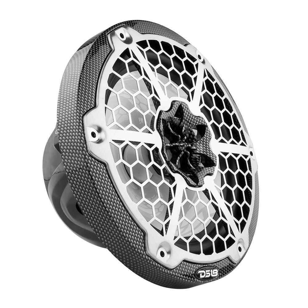 DS18 HYDRO 8 2Way Marine Speakers wRGB LED Lights 450W Black Carbon Fiber CF8
