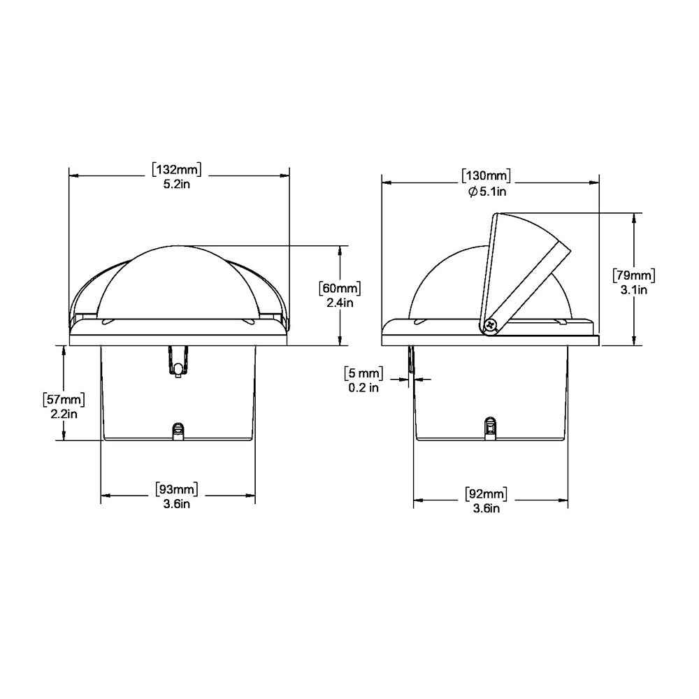 Ritchie HF743 Helmsman Combidial Compass  Flush Mount  Black HF743