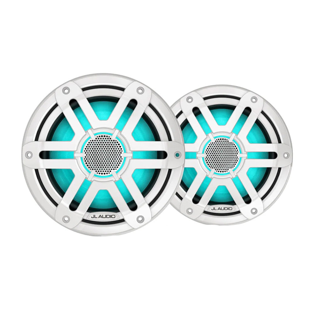 JL Audio M200 Marine Speakers 77 wLED  White Sport Grille 0100475700