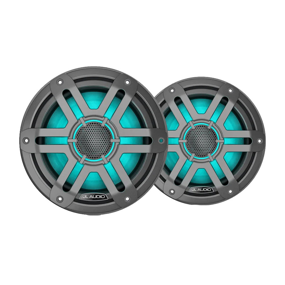 JL Audio M200 Marine Speakers 77 wLED  Grey Sport Grille 0100475701