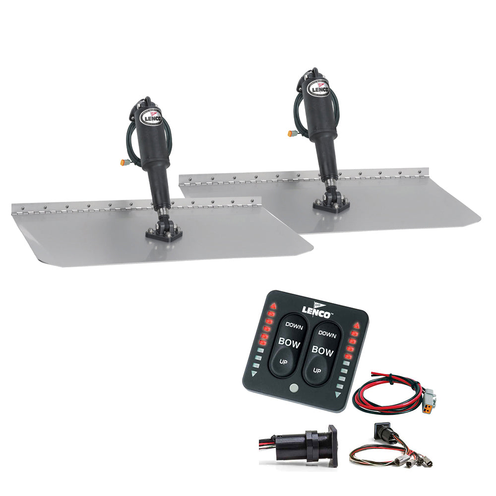 Lenco 12 x 12 Standard Trim Tab Kit wLED Integrated Switch Kit 12V 15109103