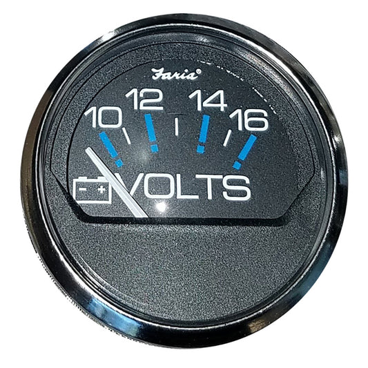 Faria Chesapeake Black 2 Voltmeter 1016 VDC 13705