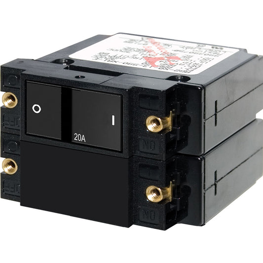 Blue Sea 7413 ASeries Flat Rocker Circuit Breaker  Double Pole  20A 7413