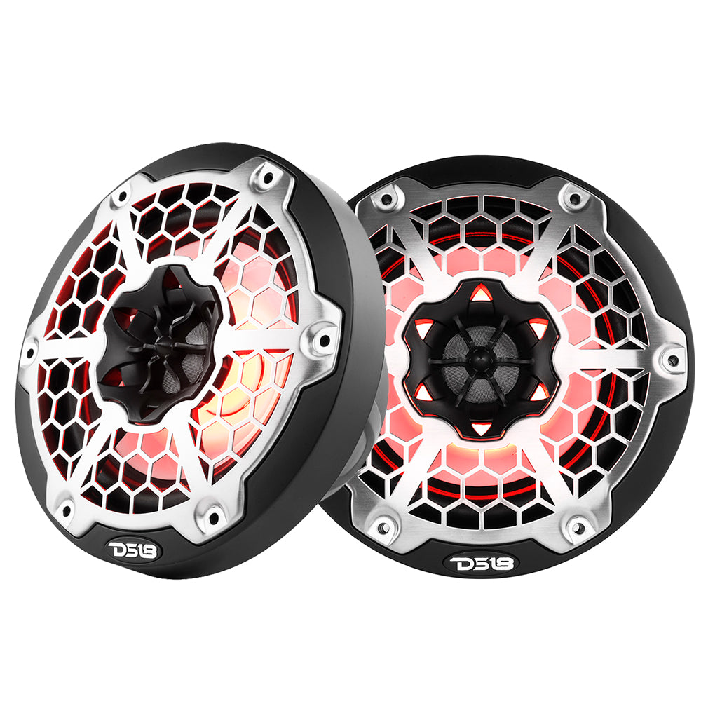 DS18 New Edition HYDRO 65 2Way Marine Speakers wRGB LED Lighting 300W  Black NXL6MBK