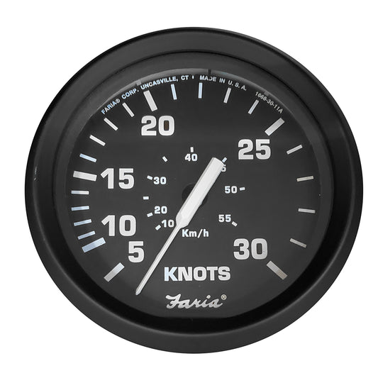 Faria Euro Black 4 Speedometer  30 Knot Pitot 32809