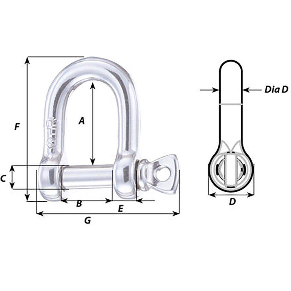 Wichard HR D Shackle  16mm Diameter  58 11208