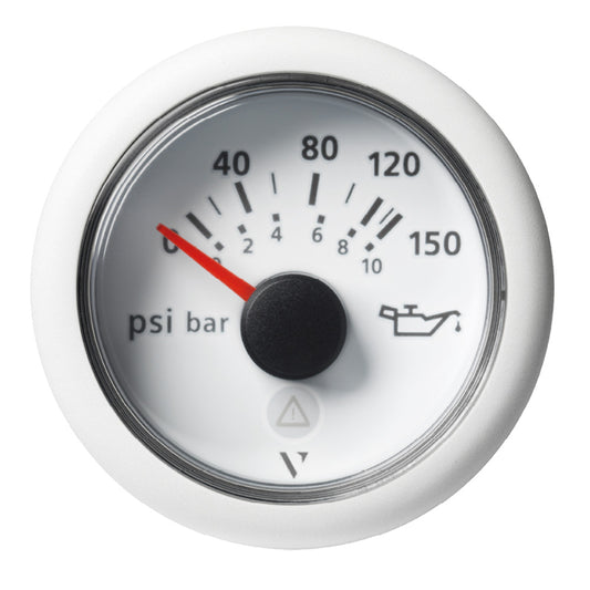 Veratron 52mm 2116 ViewLine Engine Oil Pressure Gauge  150 PSI  White Dial  Bezel A2C59514202